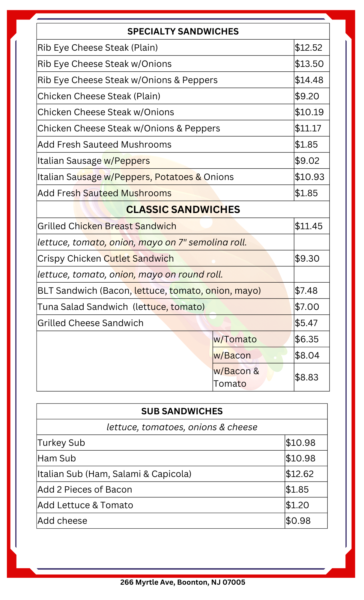 Page 3   J&M Grill Sandwiches